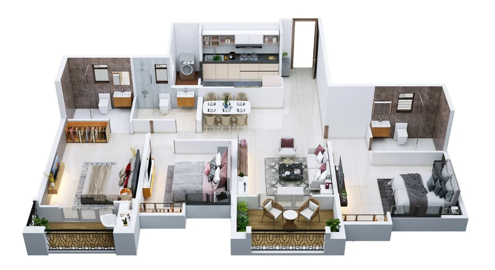 Nyati Equinox Bavdhan 3 BHK Floor Plan Image